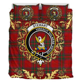 Stewart of Rothesay 02 Tartan Crest Bedding Set - Golden Thistle Style